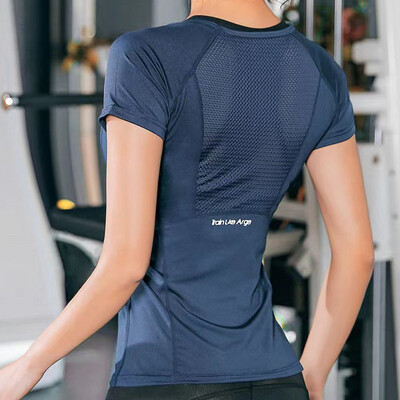 Sieviešu vasaras sporta veidi ar īsām piedurknēm ātri žūstošs, elpojošs jogas T-krekls Slim Fit fitnesa treniņiem, skriešanas jogas sporta apģērbs