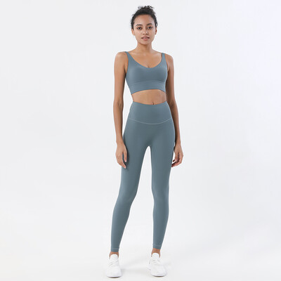 SOISOU neilona treniņtērpi Sieviešu jogas komplekts sporta tērps sporta zāle fitnesa krūšturi legingi Sieviešu atpūtas apģērbi Crop Tops Sexy 18 Colors