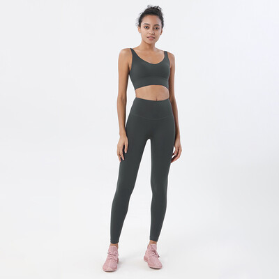 SOISOU neilona treniņtērpi Sieviešu jogas komplekts sporta tērps sporta zāle fitnesa krūšturi legingi Sieviešu atpūtas apģērbi Crop Tops Sexy 18 Colors