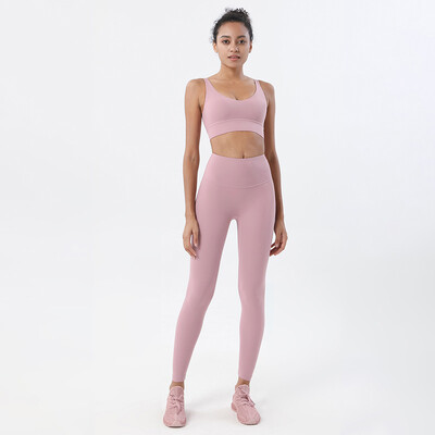 SOISOU neilona treniņtērpi Sieviešu jogas komplekts sporta tērps sporta zāle fitnesa krūšturi legingi Sieviešu atpūtas apģērbi Crop Tops Sexy 18 Colors