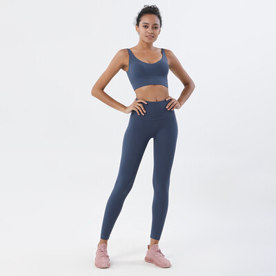 SOISOU neilona treniņtērpi Sieviešu jogas komplekts sporta tērps sporta zāle fitnesa krūšturi legingi Sieviešu atpūtas apģērbi Crop Tops Sexy 18 Colors