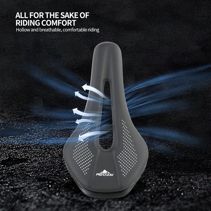 MOTSUV MTB kalnu šosejas velosipēda sēdeklis, ērts gēla velosipēda sēdeklis, triecienizturīgs riteņbraukšanas spilvens, vingrošanas velosipēda sēdeklis vīriešiem sievietēm