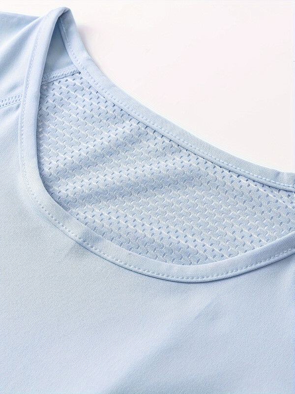 Jauni vasaras solīdi jogas krekli Sieviešu ātri nožūstoši skaistumkopšanas tīklveida mugura Sporta skriešanas T-krekls Sexy Fitness Treniņu topi īsām piedurknēm