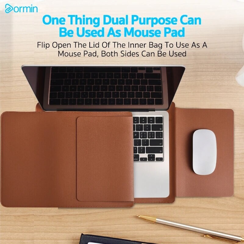 Dormin klēpjdatora piedurkņu soma priekš Apple Macbook Air Pro 13 M1 M2 2020 piezīmjdatora uzmavas soma ASUS 11 12 13,3 14 15 15,6 16 korpusam