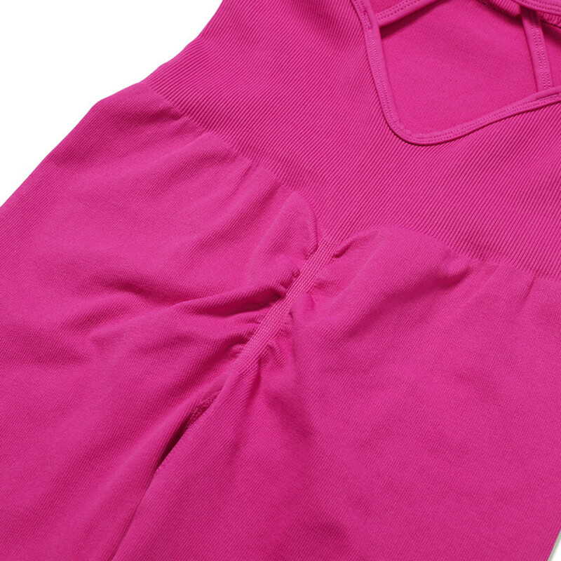 NCLAGEN sieviešu bezšuvju kombinezons Fitness bez aizmugures komplekts Scrunch Butt High Elastic Workout Siāmas sporta apģērbs viengabala jogas uzvalks