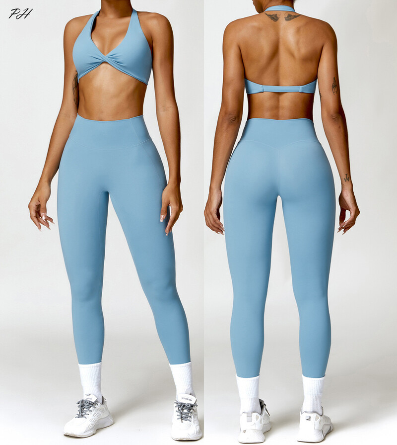 2GB Jogas Komplekts Nude Feeling Treniņa komplekti Sieviešu treniņtērps Sporta zāle Push Up Fitness Skriešanas Treniņš Sporta apģērbs Sporta krūštura legingi uzvalks