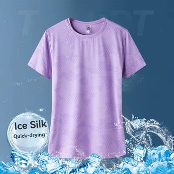 Дамска тениска с къси ръкави Ice Silk без белези Лятна удобна и прохладна тениска за бягане на открито Бързосъхнеща спортна тениска за двойка