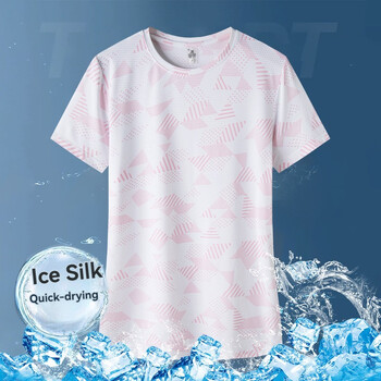 Дамска тениска с къси ръкави Ice Silk без белези Лятна удобна и прохладна тениска за бягане на открито Бързосъхнеща спортна тениска за двойка