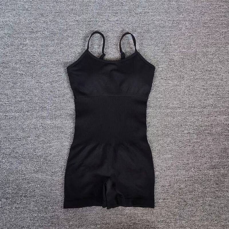 Jogas komplekts Sieviešu fitnesa rombiņi Seksīgi viengabala siksniņa vēdera kontrolei polsterēts sporta krūšturis treniņiem Jumpsuits sporta apģērbs