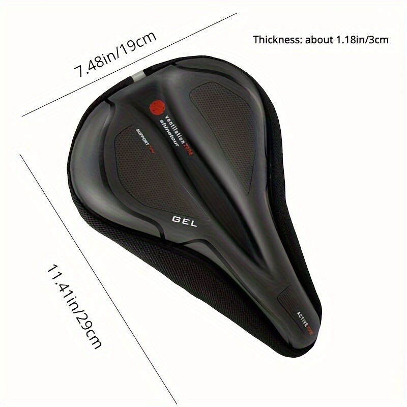 Velosipēda silikona velosipēda sēdekļa spilvens, ūdensizturīgs, sabiezināts, triecienizturīgs, īpaši mīksts velosipēda sēdekļa pārvalks, Mtb seglu sēdekļa krēsls