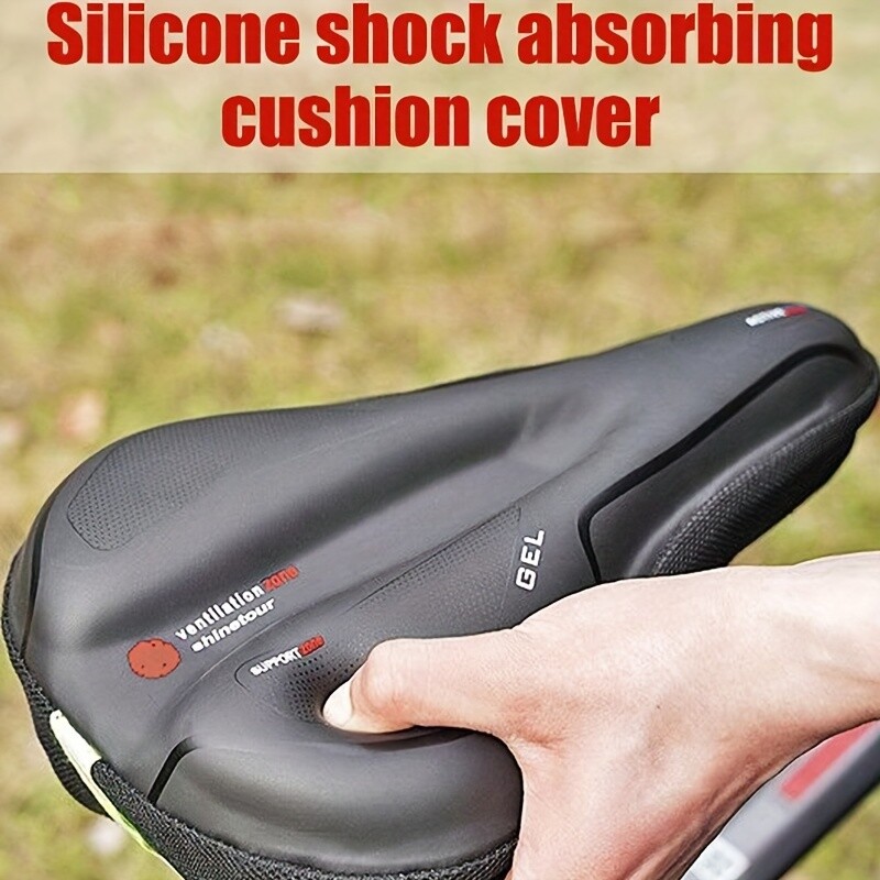 Velosipēda silikona velosipēda sēdekļa spilvens, ūdensizturīgs, sabiezināts, triecienizturīgs, īpaši mīksts velosipēda sēdekļa pārvalks, Mtb seglu sēdekļa krēsls