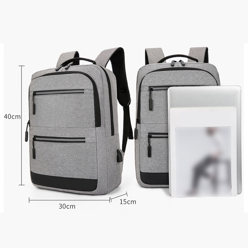 15,6 collu klēpjdatora un planšetdatora mugursoma, vairāku kabatu, ūdensnecaurlaidīga Oksfordas auduma atstarojoša sloksne, USB interfeisa soma