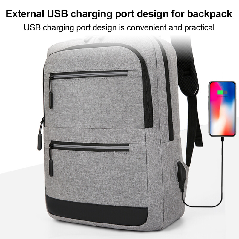 15,6 collu klēpjdatora un planšetdatora mugursoma, vairāku kabatu, ūdensnecaurlaidīga Oksfordas auduma atstarojoša sloksne, USB interfeisa soma