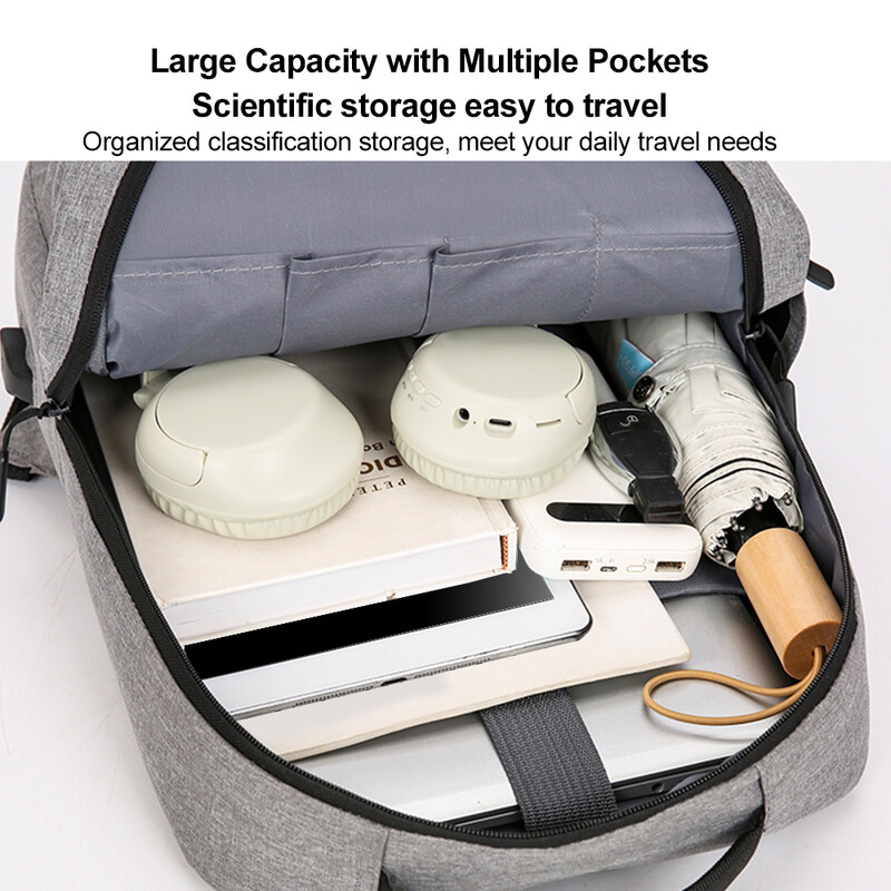 15,6 collu klēpjdatora un planšetdatora mugursoma, vairāku kabatu, ūdensnecaurlaidīga Oksfordas auduma atstarojoša sloksne, USB interfeisa soma