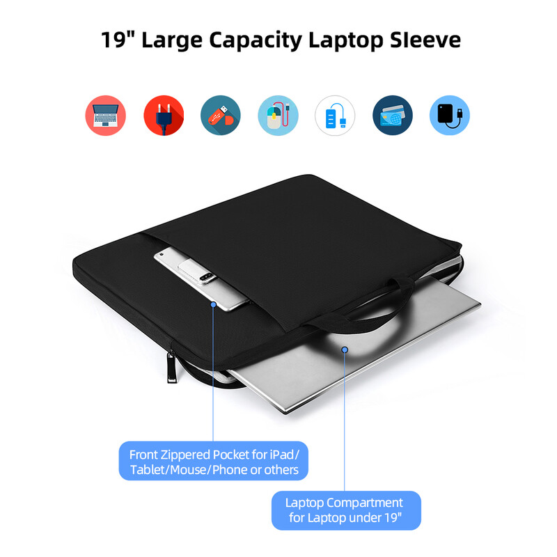 Cdisplay klēpjdatora piedurkņu soma 19 collu izturīga ceļojumu rokassomiņa Triecienizturīgs aizsargājošs datora apvalks ar rokturi, liela ietilpība