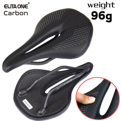 ELITA ONE Carbon Saddle MTB/Road Bike Saddle Super Light Leather Carbon Cushions 96g