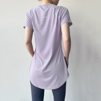 Sporta apģērbs Woman Gym 2024 Jogas Apģērbs Sieviešu T-krekls Īsām piedurknēm Ātri Dry Fitness Tops Elpojošs Slim Mut Cover Skriešanas krekls