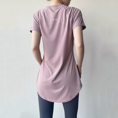 Sporta apģērbs Woman Gym 2024 Jogas Apģērbs Sieviešu T-krekls Īsām piedurknēm Ātri Dry Fitness Tops Elpojošs Slim Mut Cover Skriešanas krekls