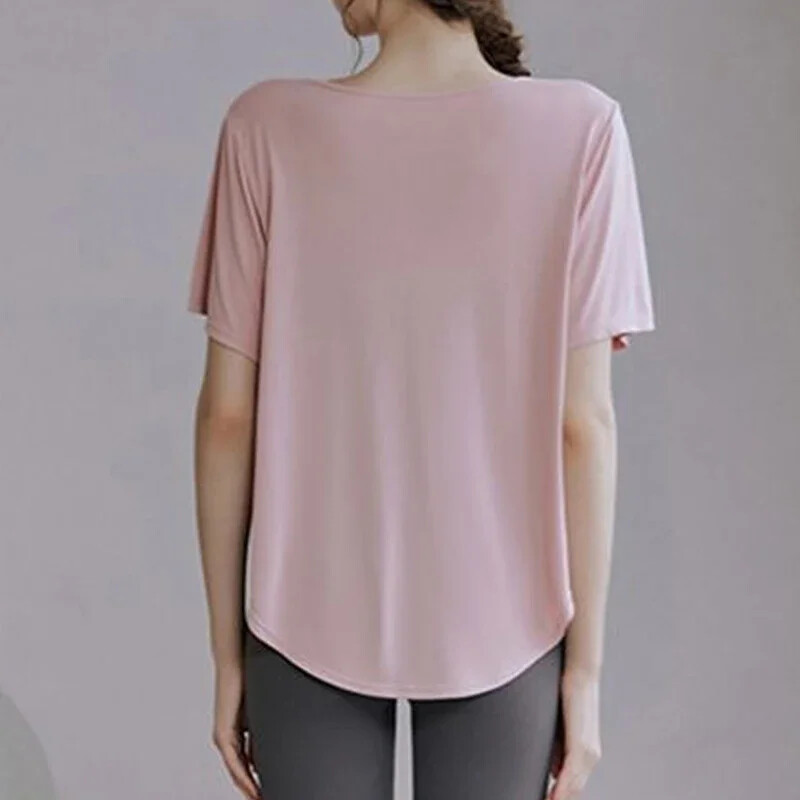 Aiithuug sānu šķēluma jogas topi ar slīpu siksnu sieviešu elpojošs t-paids, viegls, mitrums novadošs Pilates sporta zāles pārklājums