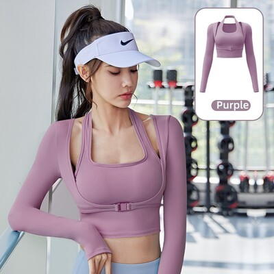 Divdaļīgs komplekts Sieviešu treniņu zālei jogas komplekts Fitnesa sporta apģērbs Crop Top sporta krūšturis Bezšuvju legingi Active Wear Apģērba uzvalks