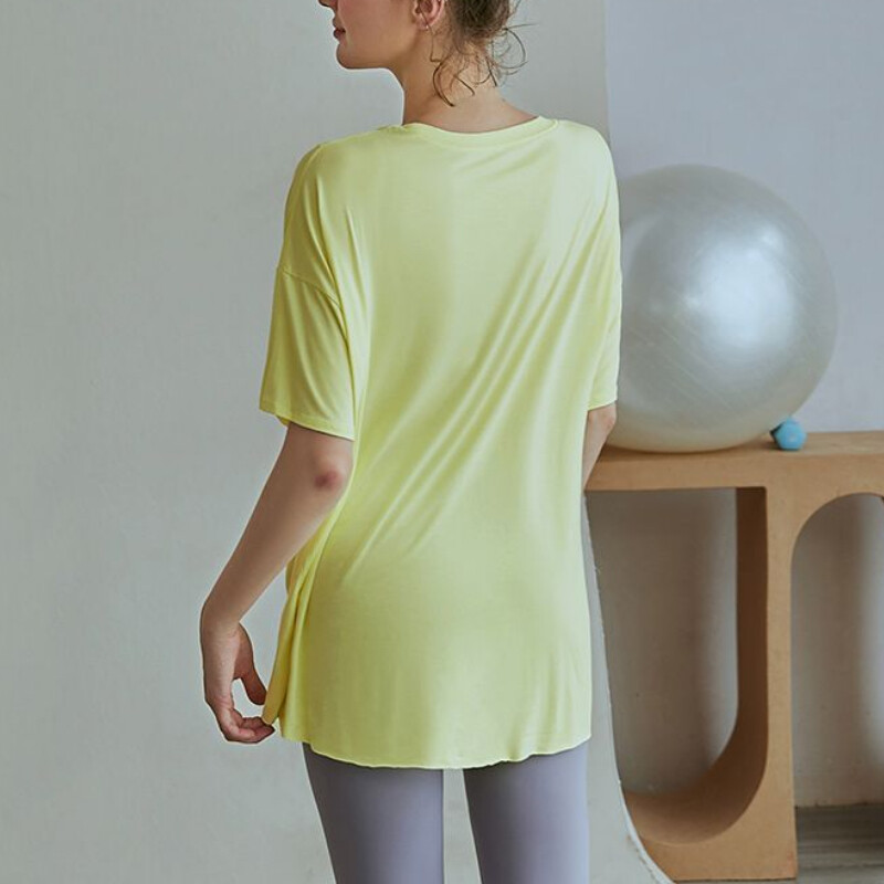 2024. g. sieviešu fitnesa sporta T-kreklu topi, skriešanas brīvi, sadalīti īsām piedurknēm ātri žūstoši krekli Brīvā laika apģērbi Blūze Jogas tops