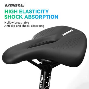 TANKE Hollow Breathable Bicycle Saddle Ανδρικές Γυναικείες MTB Ποδήλατο δρόμου Σέλα Απορρόφηση κραδασμών Άνετο Big Butt Bike Seat Safety-PU