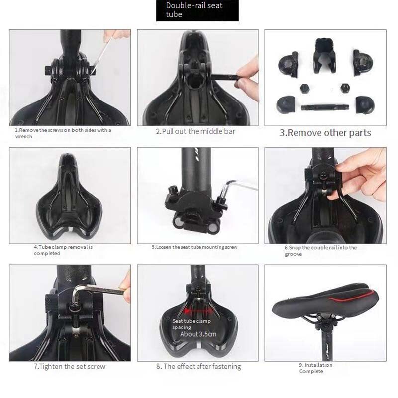 Velosipēda sēdeklis silikona spilvens riteņbraukšanas sēdeklis PU ādas virsma ar silīcija dioksīda pildījumu gēls TimeTrial ērts triecienizturīgs velosipēda sēdeklis