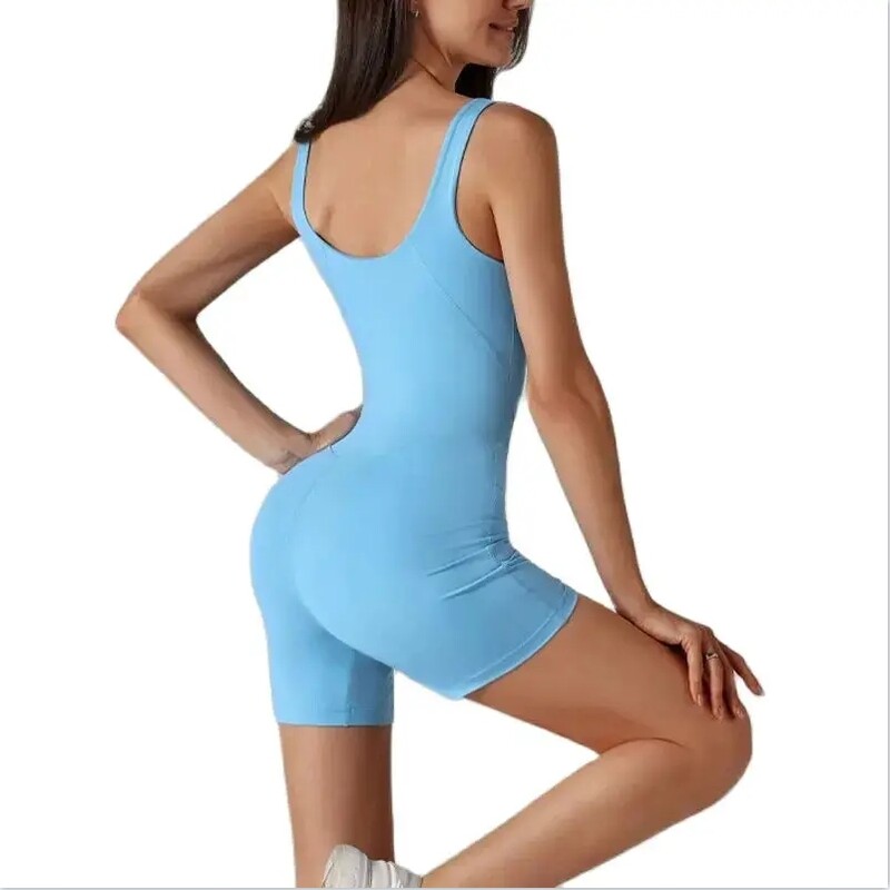 NCLAGEN sporta zāles komplekts sievietei push-up dziļi V kakla izgriezumā bez piedurknēm sporta kombinezons, noņemams krūškurvja spilvens jogas viengabala fitnesa kombinezons