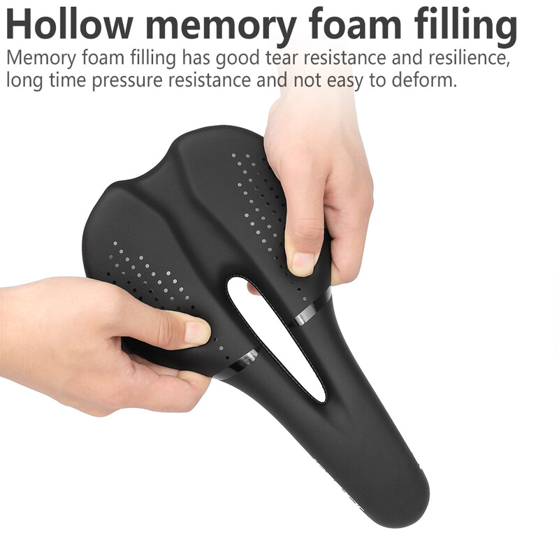 TTPRO Velosipēda spilvens MTB Īss nāsis dobs, viegls, elpojošs velosipēda sēdeklis šosejas velosipēdam Melns velosipēda sēdeklis 3209