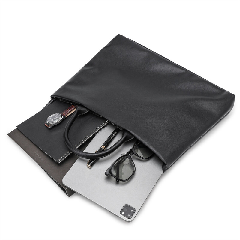 Luksusa ādas biznesa vīriešu rokassomas Ceļojumu dokumenti Datora soma Portfelis Mode Universāls 14 collu klēpjdatora Ipad Pro vāciņš