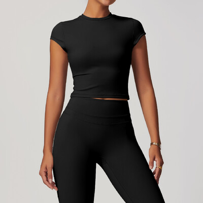 Γυναικεία μπλουζάκια γιόγκα τοπ αθλητικά μπλουζάκια γυμναστικής Κοντομάνικα μπλουζάκια γιόγκα γυμναστήριο Τοπ για τρέξιμο Αθλητικά εσώρουχα Push Up Crop Top