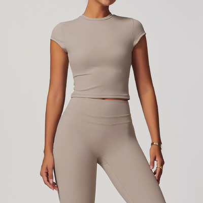 Γυναικεία μπλουζάκια γιόγκα τοπ αθλητικά μπλουζάκια γυμναστικής Κοντομάνικα μπλουζάκια γιόγκα γυμναστήριο Τοπ για τρέξιμο Αθλητικά εσώρουχα Push Up Crop Top