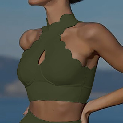 XL 1/2PCS Γυναικείο Σετ Γιόγκα Γυμναστήριο Laser Αθλητικό Σουτιέν Τοπ ψηλόμεσο κολάν τσέπη προπόνηση Παντελόνι αθλητική φόρμα γυμναστικής Αθλητική φόρμα