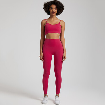 Σετ Yoga 2 τεμαχίων Ρούχα γυμναστικής για γυναίκες με εξώπλατο αθλητικό σουτιέν Ψηλόμεση κολάν γυμναστικής ασορτί σετ Running Fitness Αθλητικά ρούχα