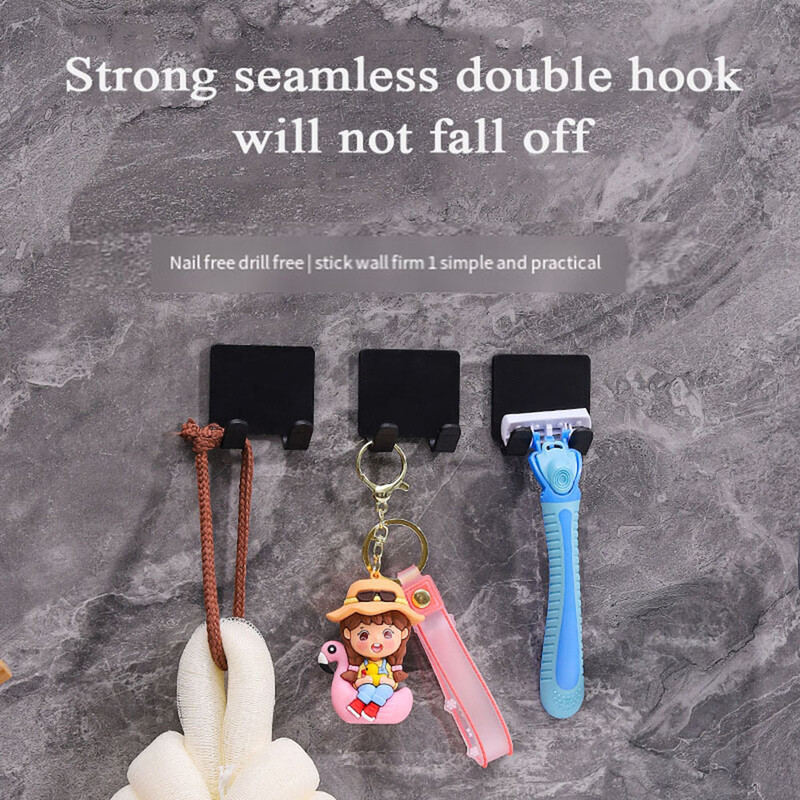 2/4 vnt Lipnus skustuvo laikiklis prie sienos tvirtinamas vonios kambarys dušo kabliui Gillette skutimosi skutimosi laikiklis Juodas plastikinis kabliukas