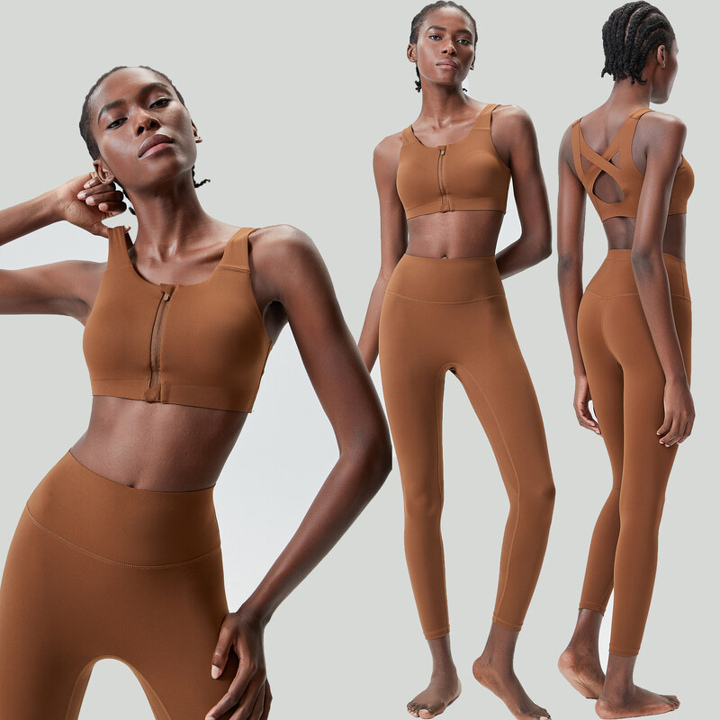 Two Pieces Fitness Yoga Σετ Γυναικείο μονόχρωμο κοστούμι γυμναστικής υψηλής απόδοσης Close Fit Strechy Running Αθλητικά Ρούχα Γυναικεία Wrkout