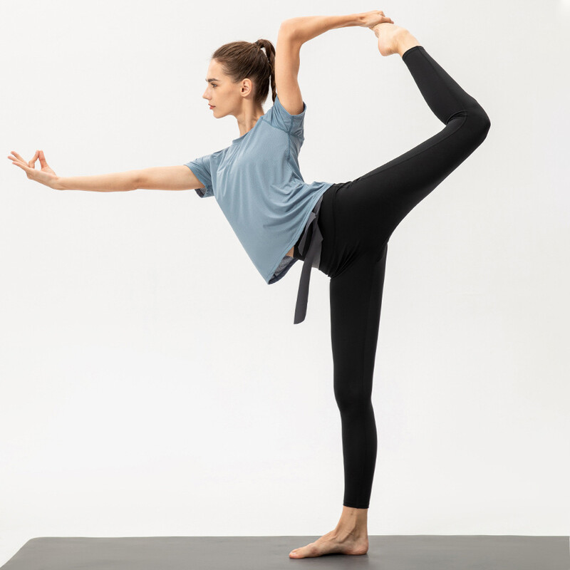 Γυναικεία μπλουζάκια γιόγκα Χαλαρά, καθημερινά αθλητικά κοντομάνικα αναπνεύσιμο τρέξιμο προπόνηση μπλουζάκι Προπόνηση Γρήγορης στεγνώματος Fitness top μπλουζάκι γυμναστικής