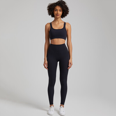 Divdaļīgs sporta kostīms, sviests, mīksts vingrošanas komplekts. Sieviešu jogas apģērbs neilona sporta apģērbs ar augstu vidukli Fitnesa legingi Push Up sporta krūšturis