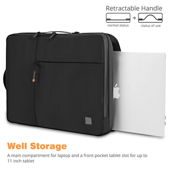 WIWU New Portable Laptop Sleeve 13 14 Double Laptop Bag for MacBook Air 15 Air 13 2022 Case Waterproof Bag for Laptop 15.6