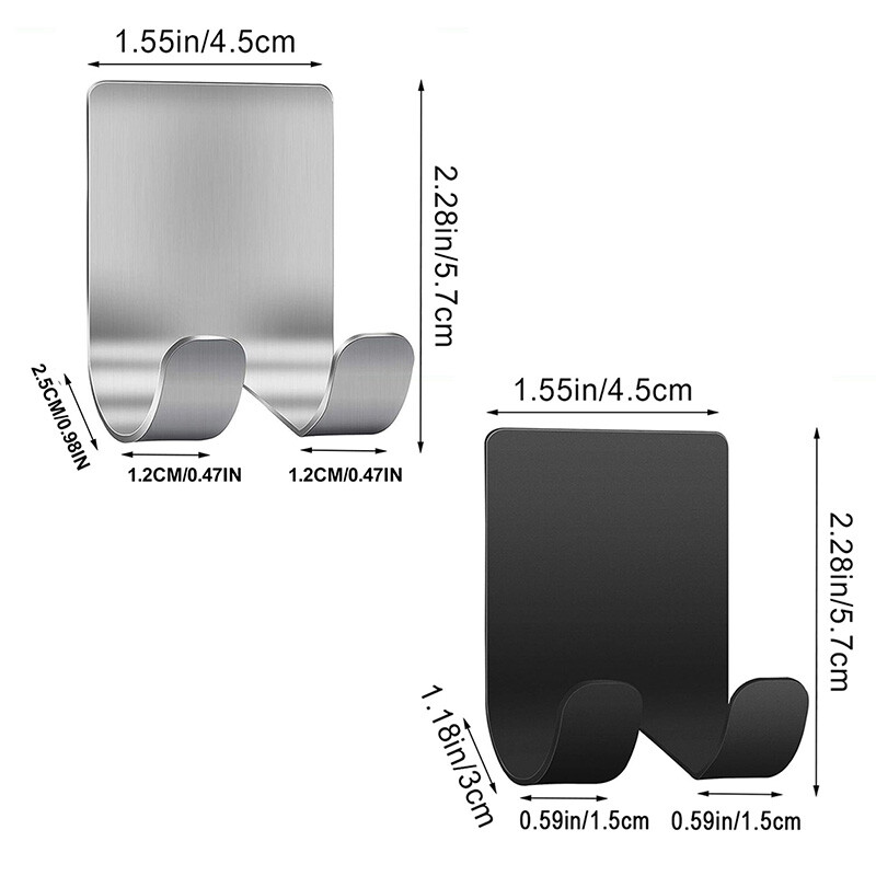 1/2/4 vnt. juodos/sidabrinės spalvos skustuvo laikymo stovas, nerūdijančio plieno skustuvo laikiklis, lipnus vandeniui atsparus skutimosi skustuvo stovas