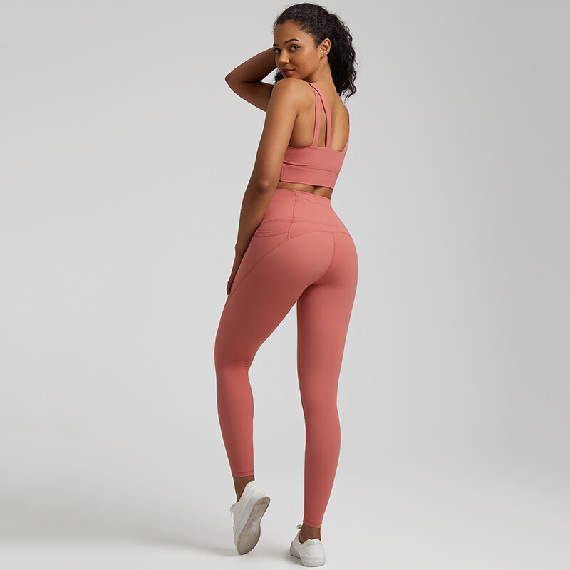 Ženska trenirka Buttery Soft Yoga set s džepom Rastezljiva odjeća za teretanu visokog struka Crop Top Grudnjak Tajice za vježbanje Sportska odijela