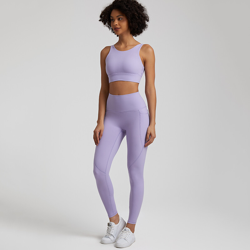 Ženska trenirka Buttery Soft Yoga set s džepom Rastezljiva odjeća za teretanu visokog struka Crop Top Grudnjak Tajice za vježbanje Sportska odijela