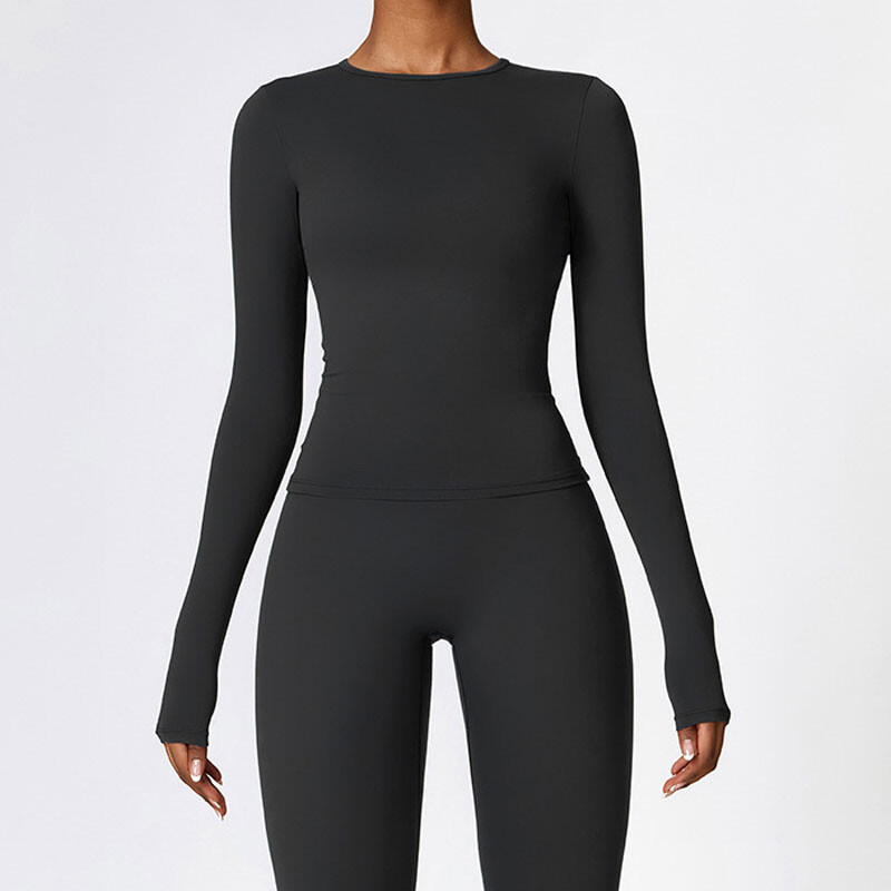 NCLAGEN joga majice za žene dugih rukava zimske fitness trčanje teretana odjeća vježbanje Dry Fit prozračna visoka elastična sportska majica