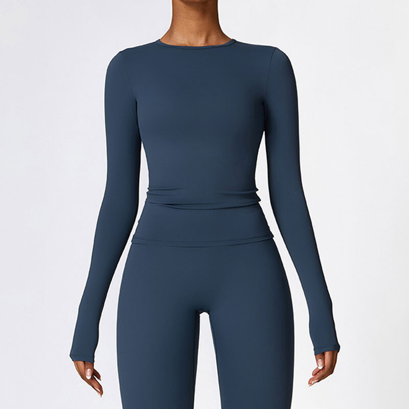 NCLAGEN joga majice za žene dugih rukava zimske fitness trčanje teretana odjeća vježbanje Dry Fit prozračna visoka elastična sportska majica