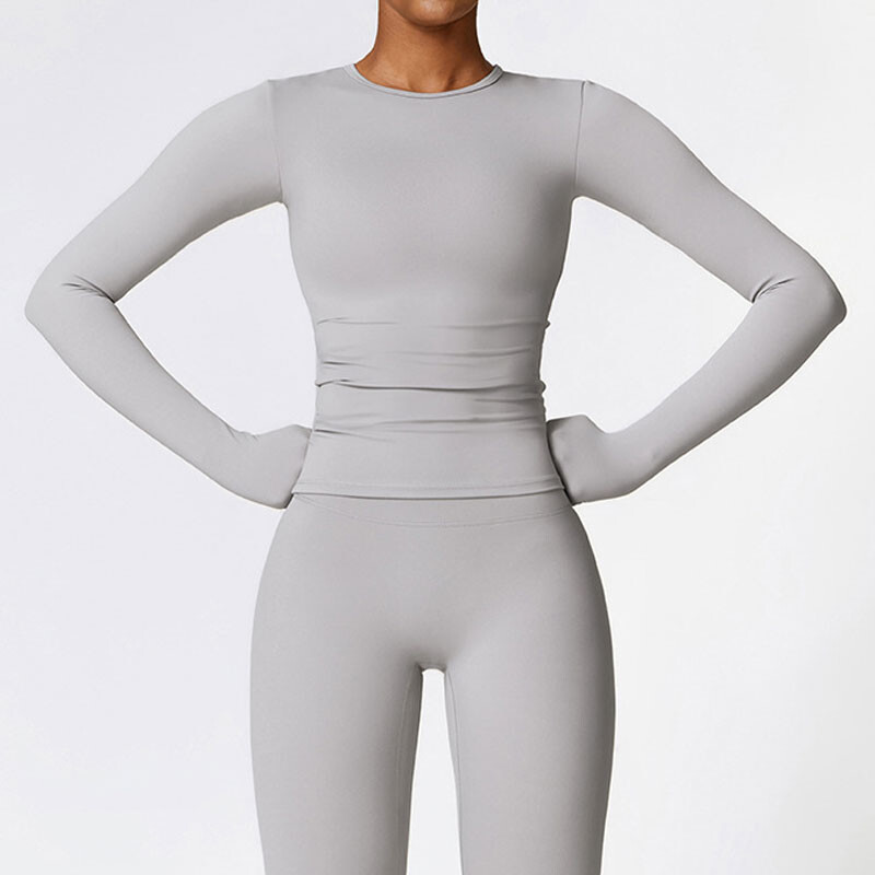 NCLAGEN joga majice za žene dugih rukava zimske fitness trčanje teretana odjeća vježbanje Dry Fit prozračna visoka elastična sportska majica