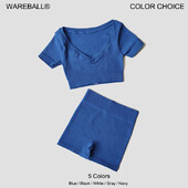 Bešavni ženski joga set Visok struk Bešavne kratke hlače Fitness Sport Crop Top Majica kratkih rukava Odjeća za vježbanje Sportski set