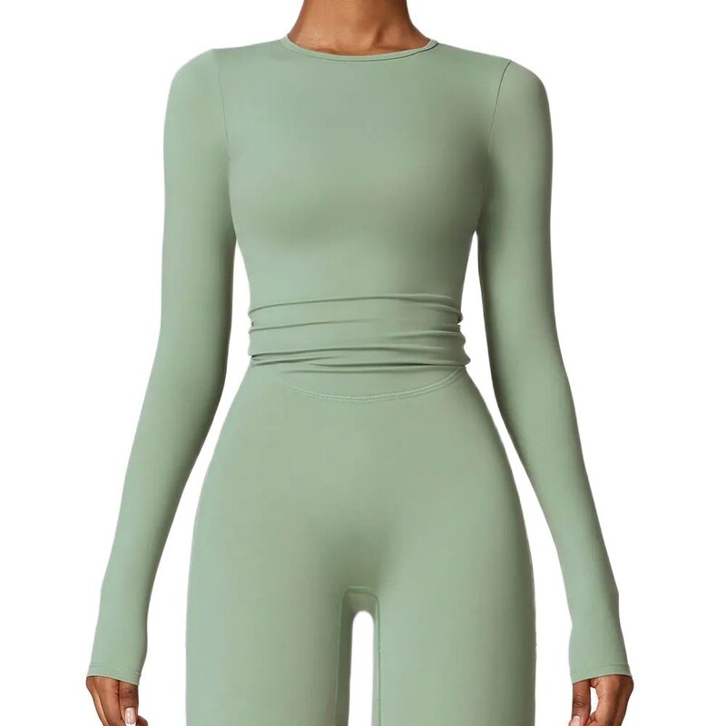 NCLAGEN Odjeća za jogu Majice dugih rukava za žene Zaštita od sunca Fitnes Trčanje u teretani Vježbanje Majica suhog kroja Prozračna elastična sportska