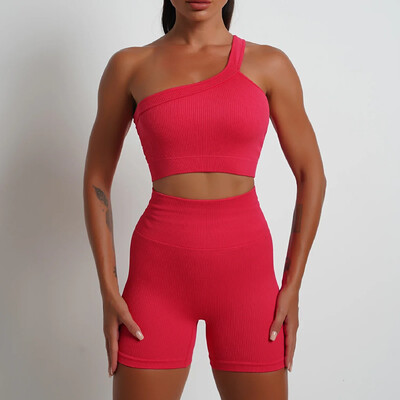 2\5KOM Bešavni kompleti za jogu Sport Fitness Hlače s visokim strukom Kratke hlače s dugim rukavima Odijela Ženske tajice za vježbanje u teretani