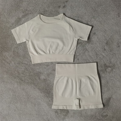 Σετ γυμναστικής γιόγκα Αθλητικά Γυναικεία Αθλητικά Αθλητικά Γυναικεία Αθλητικά Ενδύματα γυμναστικής Ψηλόμεση Κολλάν Σετ δύο τεμαχίων Σορτς Σετ Γυναικεία Ρούχα Γυμναστικής