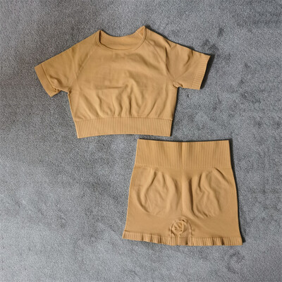 Σετ γυμναστικής γιόγκα Αθλητικά Γυναικεία Αθλητικά Αθλητικά Γυναικεία Αθλητικά Ενδύματα γυμναστικής Ψηλόμεση Κολλάν Σετ δύο τεμαχίων Σορτς Σετ Γυναικεία Ρούχα Γυμναστικής